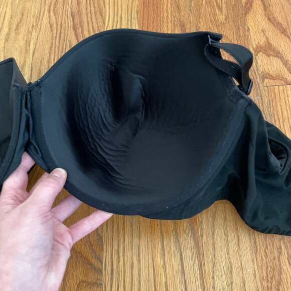 TORRID Plus Size Perfect T-Shirt Bra Solid Black Bow w/ Cutout Underwire 44DDD - Picture 15 of 16